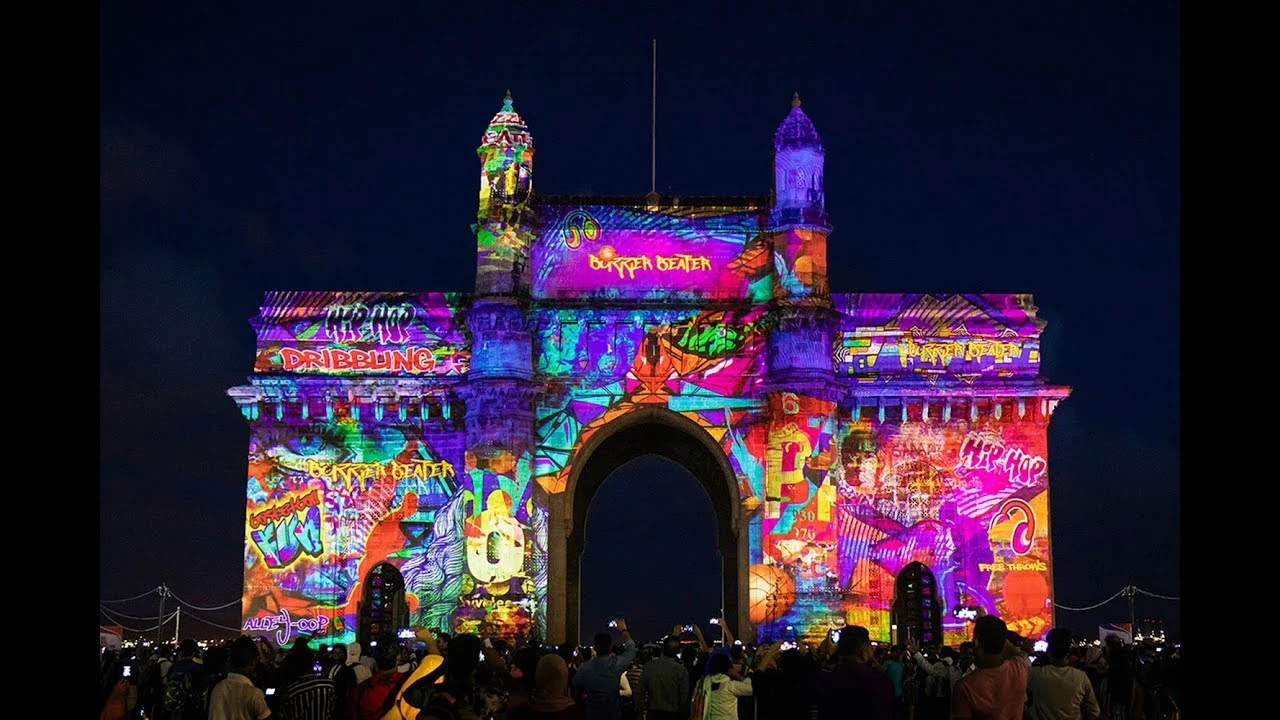 projection mapping - Gateway of India
