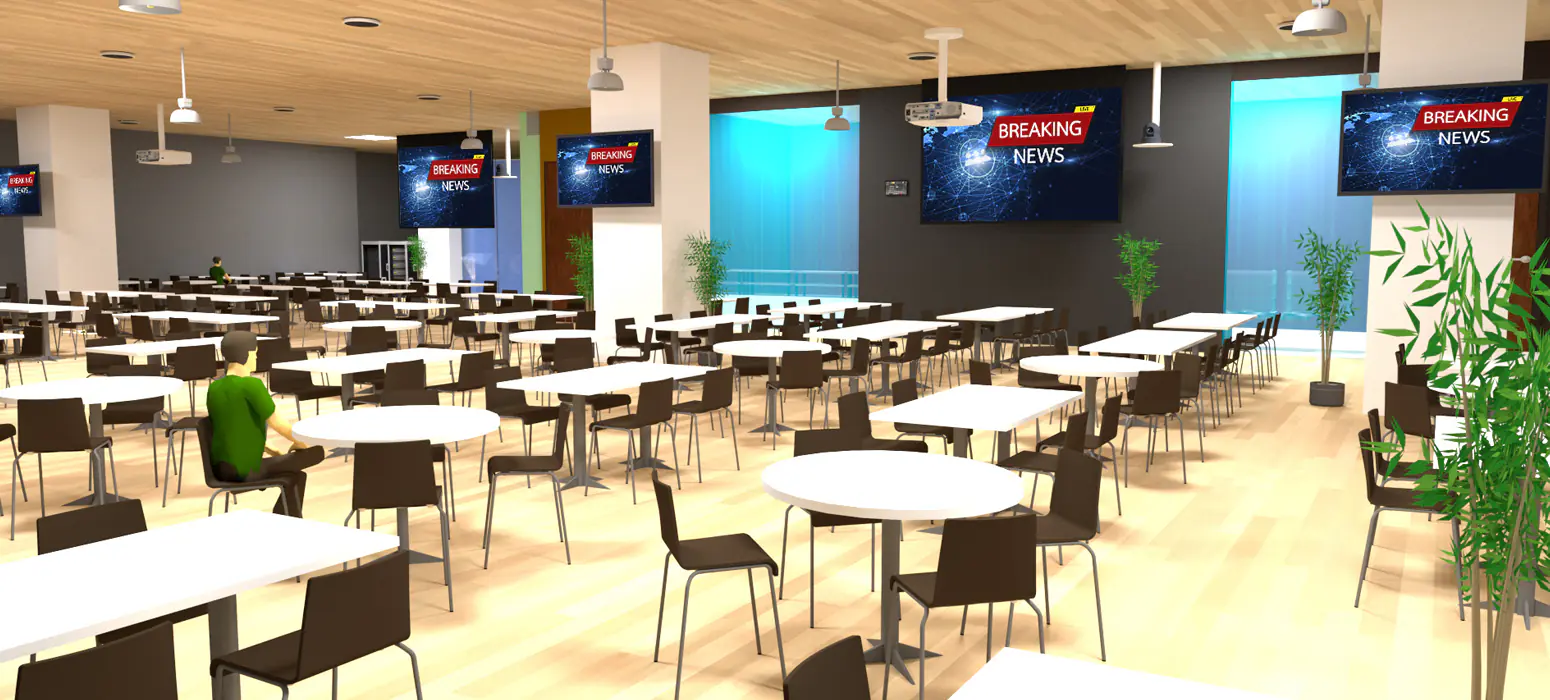 The Multi-Purpose Cafeteria – Can accommodate up to 270 people in Dining mode