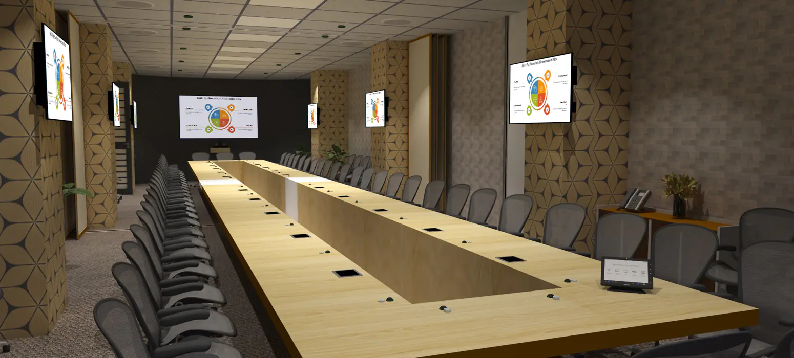 56 seat Boardroom in combined mode
