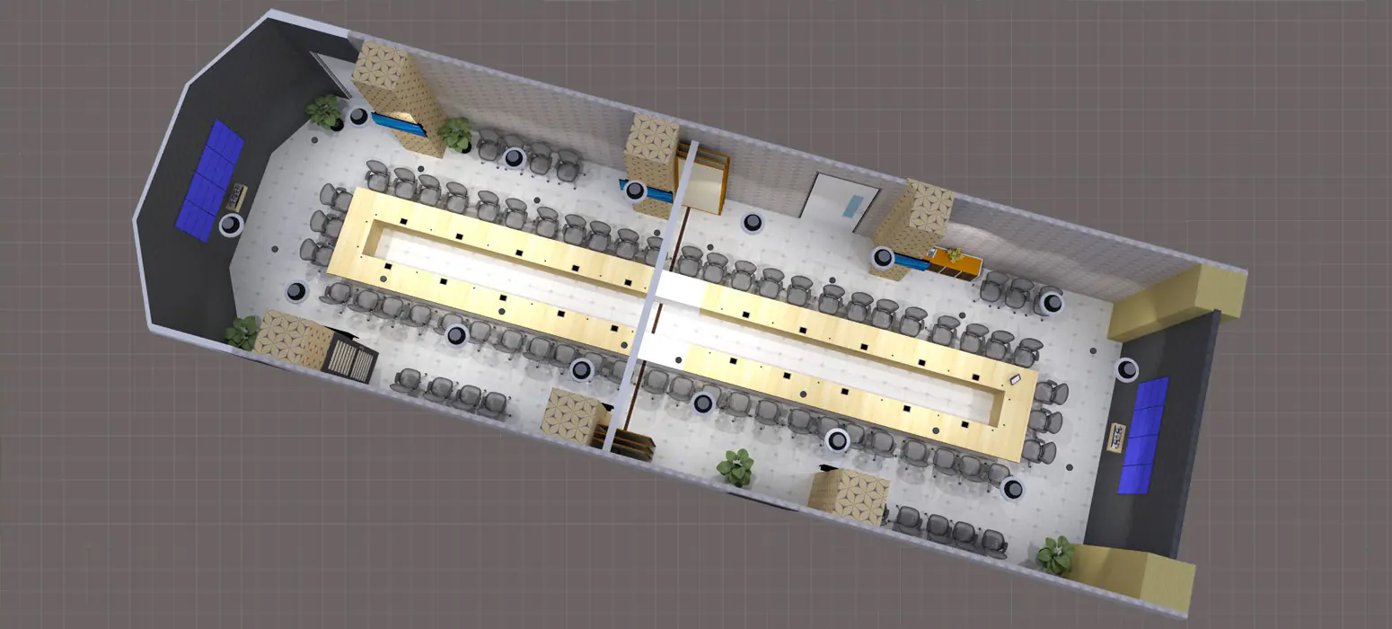 Top View - 56 seatBoardrooms in combined mode