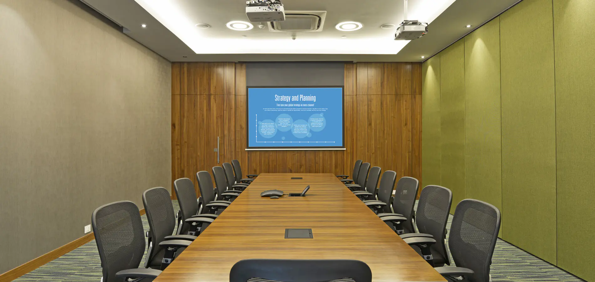 Multi-purpose space: Boardroom section