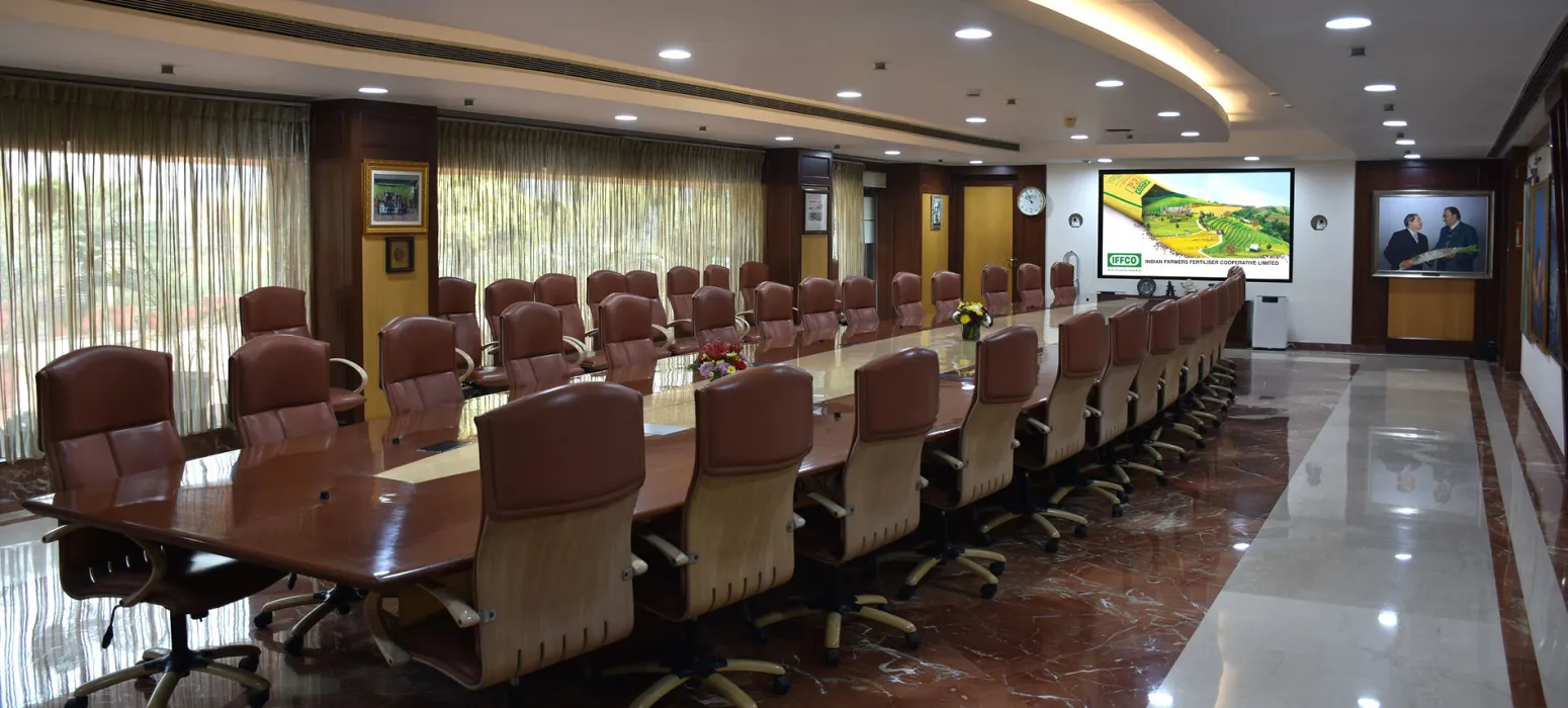 CMD Boardroom at IFFCO comprises a 30-seater senior executive meeting space