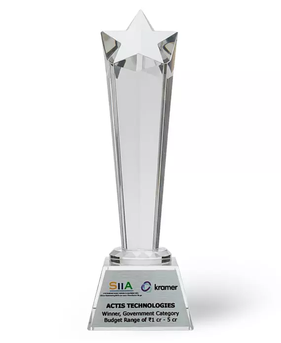 Team Awards 18 SIIA – Winner, Government Category Budget Range of ₹1 cr – 5 cr , 2025