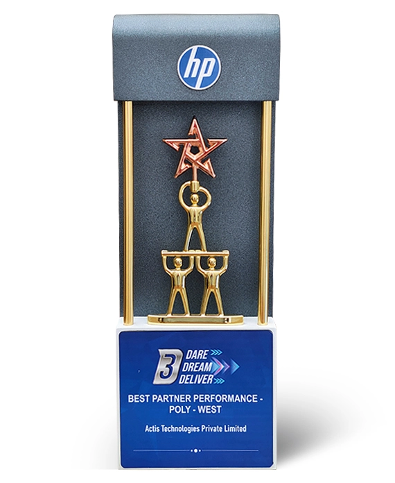 Team Awards 19 Actis receives the 'Best Partner Performance – Poly West' award from HP-Poly on 28th July 2025